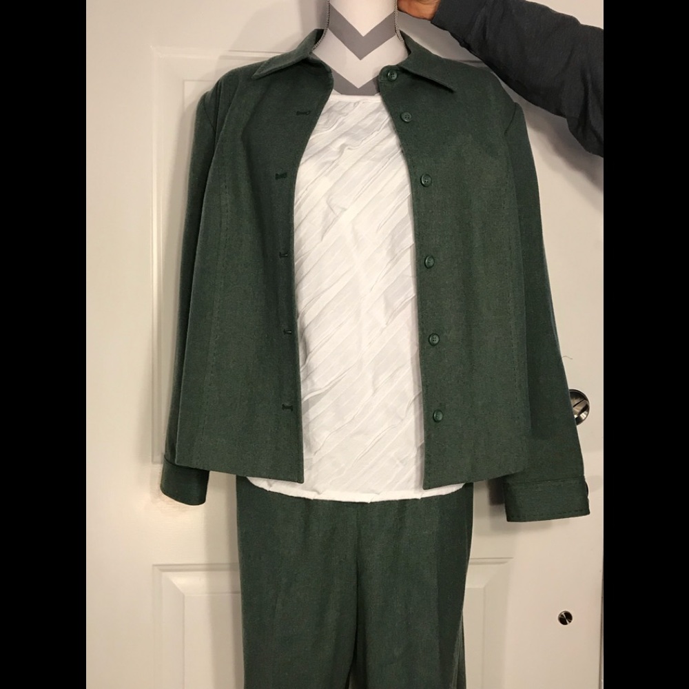💄Pendleton wool suit 16 petite green EUC - Picture 4 of 5
